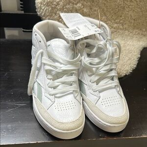 Reebok Women’s Club C Form Hi White and Mint Sneakers